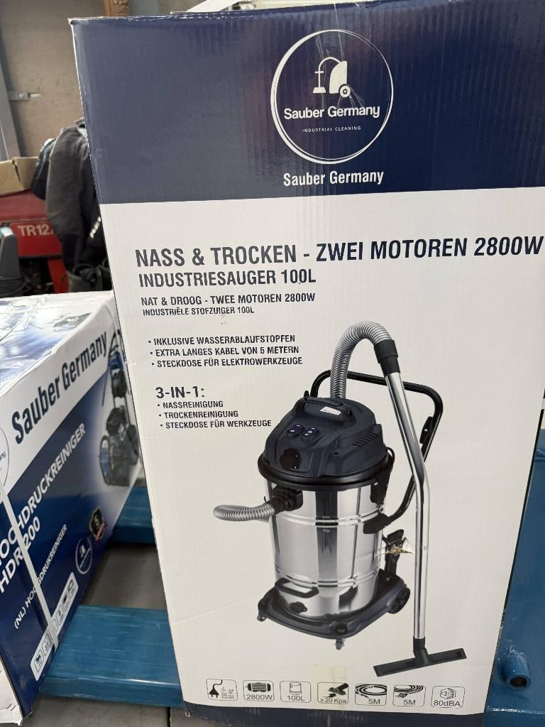 Sauber industriële stofzuiger 100L SG-S 100L, Ophalen, Stofzuiger, Nieuw, 2000 watt of meer