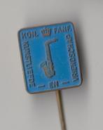 Saxophoon speldje Harmonie Kon Fanfare, Verzamelen, Speldjes, Pins en Buttons, Gebruikt, Niet vindbaar, Niet vindbaar, Speldje of Pin