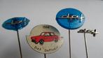 DAF dafodill oldtimerauto speldjes 4 x, Verzenden, Gebruikt, Overige onderwerpen, Speldje of Pin