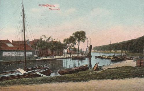 Purmerend mooie Oude Gelopen Kaart uit 1922 de Afslagmarkt., Verzamelen, Ansichtkaarten | Nederland, Gelopen, Noord-Holland, 1920 tot 1940