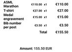 Startbewijs ASML marathon Eindhoven/T-shirt M heren/graveren, Sport en Fitness, Overige merken, Overige typen, Nieuw, Ophalen of Verzenden
