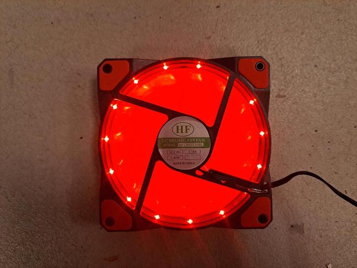 HF Computer ventilator 120x120x25mm - Led Rood - Nieuw, Computers en Software, Computerkoelers, Nieuw, Luchtkoeling, Ophalen of Verzenden