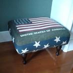 USA hocker voetbankje poef unitated states America, Minder dan 50 cm, Vierkant, Minder dan 50 cm, Ophalen of Verzenden