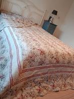 Franse klassieke sprei katoen doorgestikt rozen rood vintage, Ophalen of Verzenden, Zo goed als nieuw