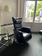 Sta op stoel fauteuil zwart leer, Ophalen, Zo goed als nieuw, 75 tot 100 cm, Leer