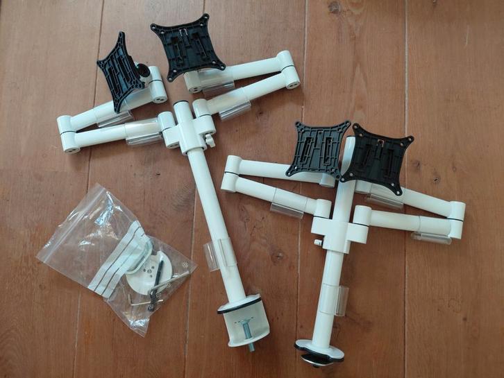 Dubbele monitorstandaard met quick mount, Computers en Software, Laptopstandaarden, Zo goed als nieuw, Ophalen