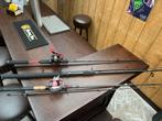 Werphengels roofvissen 2x baitcaster, 1x spinhengel, Watersport en Boten, Hengelsport | Roofvissen, Ophalen of Verzenden, Gebruikt