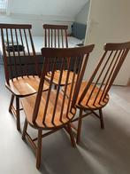Vintage Eetkamerstoelen Set van 4, Gebruikt, Bruin, Ophalen of Verzenden, Vier