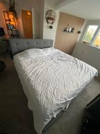 Antraciet 160/200 Ledikant + Lattenbodem & 2 Matrassen, Ophalen, Gebruikt, Tweepersoons, 200 cm