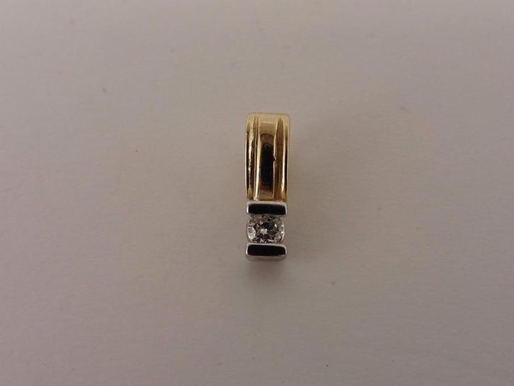 Gouden hanger met briljant                               G38, Sieraden, Tassen en Uiterlijk, Kettinghangers, Gebruikt, Goud, Goud