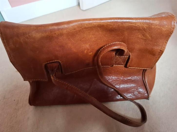 Cowboysbag leren tas bruin, Sieraden, Tassen en Uiterlijk, Tassen | Damestassen, Gebruikt, Handtas, Bruin, Ophalen of Verzenden