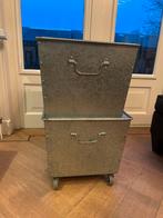 2 metalen opbergkisten Ikea - met wieltjes - zgan stapelbaar, Ophalen of Verzenden, Zo goed als nieuw