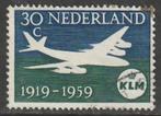 Nederland 1959 730 KLM 30c, Gest, Ophalen of Verzenden, Na 1940, Gestempeld