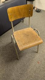 Vintage houten schoolstoel, Huis en Inrichting, Stoelen, Gebruikt, Bruin, Vintage, Ophalen of Verzenden
