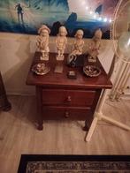 Eikenhouten kastje met 2 laden, Huis en Inrichting, Tafels | Bijzettafels, Ophalen, Gebruikt, Klassiek, Rechthoekig