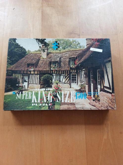 Puzzel Franse cottage (1500 stukjes), Hobby en Vrije tijd, Denksport en Puzzels, Gebruikt, Legpuzzel, 500 t/m 1500 stukjes, Ophalen of Verzenden