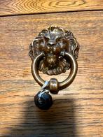 Antieke deurklopper in de vorm van een leeuwenkop, Ophalen of Verzenden