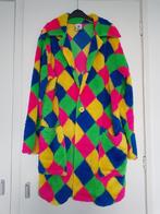 vrolijke carnavalsjas van pluche - roze blauw groen geel, Ophalen of Verzenden, Gedragen, Carnaval, Kleding