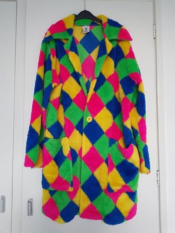 vrolijke carnavalsjas van pluche - roze blauw groen geel beschikbaar voor biedingen