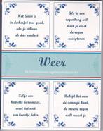 Weer - De Delftsblauwe tegelwijsheden Auteur De Boekenmakers, Boeken, Ophalen of Verzenden, Zo goed als nieuw