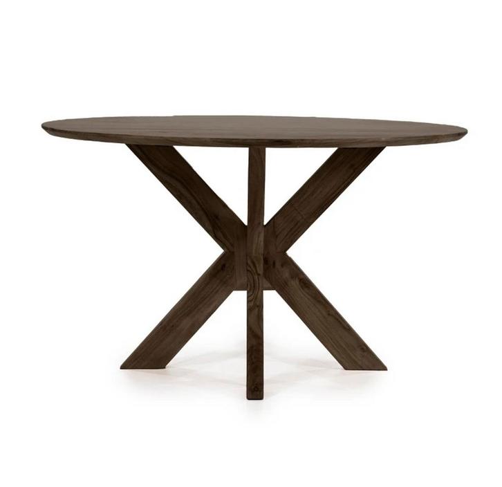 Ronde Acaciahouten Eettafel 130cm - Nieuw in Doos!, Huis en Inrichting, Tafels | Eettafels, Nieuw, 100 tot 150 cm, Vier personen