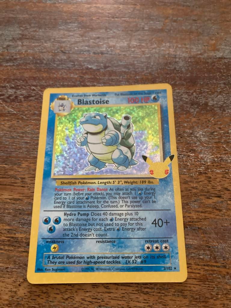 Pokemon Kaart - Blastoise 2/102, Ophalen, Gebruikt, Losse kaart, Foil