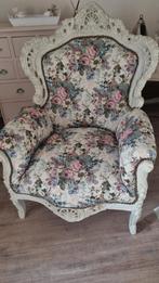 Vintage barok fauteuil met bloemenmotief, Ophalen