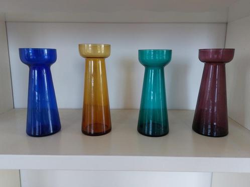 4 oude Hyacinten vazen Bloembollenglazen, Huis en Inrichting, Woonaccessoires | Vazen, Gebruikt, Overige kleuren, Minder dan 50 cm