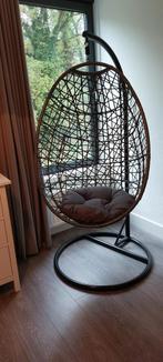 Hangstoel antracietgrijs, Huis en Inrichting, Stoelen, Ophalen, Riet of Rotan, Zo goed als nieuw, Eén