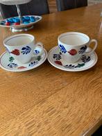 6 Boerenbont Koffie Kop en schotel model Audrey, Ophalen of Verzenden, Zo goed als nieuw, Kop(pen) en/of Schotel(s), Aardewerk