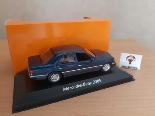 Mercedes Benz W124 230E blauw-metallic van Maxichamps 1:43, Hobby en Vrije tijd, Modelauto's | 1:43, Nieuw, Auto, Overige merken