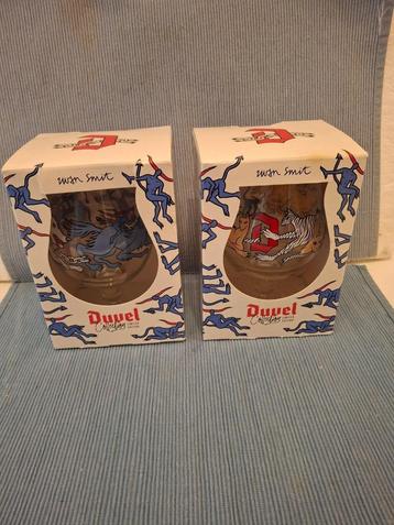 2 mooie Duvel glazen - Iwan Smit - katten en honden beschikbaar voor biedingen