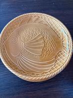 8 gien france vintage vis diner borden mosterdgeel, Antiek en Kunst, Antiek | Keramiek en Aardewerk, Ophalen of Verzenden