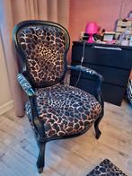 Barok stoel tijgerprint, Huis en Inrichting, Fauteuils, Ophalen, Zo goed als nieuw, 75 tot 100 cm, 50 tot 75 cm