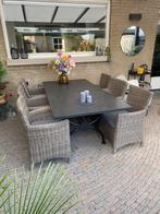 Complete tuinset 6 stoelen, Tuin en Terras, Tuinsets en Loungesets, Ophalen, Overige materialen, Gebruikt, Eettafel
