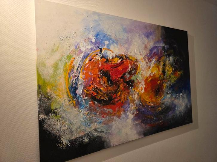 Abstract Schilderij - Kleurrijk en Dynamisch, Antiek en Kunst, Kunst | Schilderijen | Abstract, Ophalen