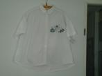 blouse mt xl wit met 3 muisjes er op, Ophalen of Verzenden, Zo goed als nieuw, Maat 46/48 (XL) of groter, Wit