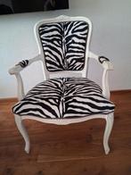 Fauteuil met zebra print., Huis en Inrichting, Fauteuils, Ophalen, Gebruikt, Minder dan 75 cm, 50 tot 75 cm