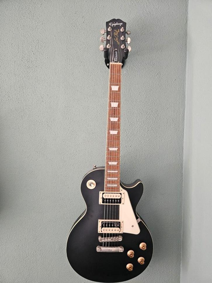 Epiphone Les Paul Classic - Zwart, Muziek en Instrumenten, Snaarinstrumenten | Gitaren | Elektrisch, Zo goed als nieuw, Solid body