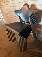 Dijne degelijke stapelstoelen 6 stuks grijs zwart, Huis en Inrichting, Ophalen, Stapelstoel, Zo goed als nieuw, Grijs