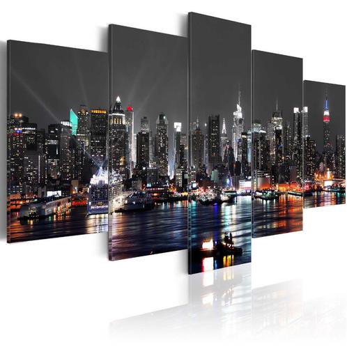 167 New York Skyline 5 Luik Canvas Schilderij 200x100 Nieuw, Huis en Inrichting, Woonaccessoires | Schilderijen, Tekeningen en Foto's