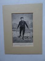 staalgravure schaatser Pieter Bruinsma wint Leeuwarden, 1886, Antiek en Kunst, Verzenden