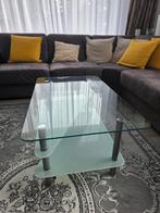 Salontafel glas H 44cm B65cm L105cm, Huis en Inrichting, Tafels | Salontafels, Ophalen, Gebruikt, 100 tot 150 cm, Glas