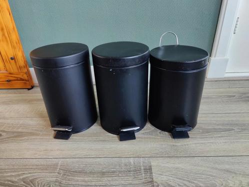 Pedaalemmer prullenbak afvalemmer 3 liter zwart (3 stuks), Huis en Inrichting, Woonaccessoires | Prullenbakken, Gebruikt, Minder dan 50 cm