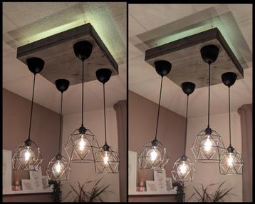 Hanglampen 4x industriële look beschikbaar voor biedingen