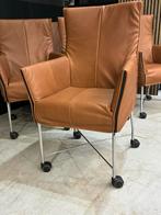 6 Montis Chaplin Stoelen rancho cognac, Ophalen, Bruin, Leer, Zo goed als nieuw