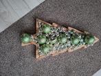 Houten kerstboom met glazen kerstballen lengte 60cm, Diversen, Ophalen of Verzenden, Zo goed als nieuw