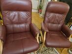 2 Echt Leer stoelen, Ophalen, Zo goed als nieuw, Leer