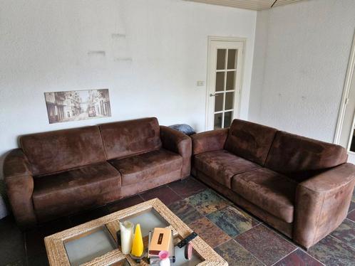 suède lederen bankstel, 2+ 2,5 zits, Huis en Inrichting, Banken | Complete zithoeken, Gebruikt, Ophalen