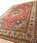 Groot Perzisch tapijt handgeknoopt vloerkleed Tabriz zijde, 200 cm of meer, Ophalen of Verzenden, 200 cm of meer, Crème